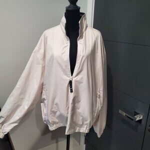 Tommy Hilfiger Golf White Zip Front Windbreaker Jacket with Pockets Large